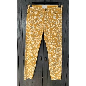 DVF Current/Elliott The Classic Skinny Gold Floral Print Jeans Sz 29
